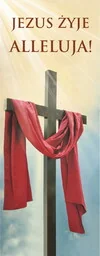 Baner na Wielkanoc "Jezus żyje Alleluja!" 75x200cm - Ikony i obrazy sakralne - miniaturka - grafika 1
