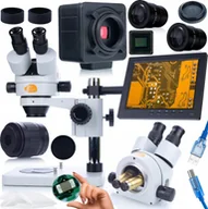 Mikroskopy i lupy - Mikroskop Rosfix ZESTAW MIKROSKOP TRINOKULAROWY MERCURY KAMERA 5MPIX UCHWYT WYŚWIETLACZ 8 - miniaturka - grafika 1