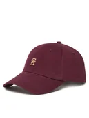 Czapki damskie - Tommy Hilfiger Czapka z daszkiem Th Elevated Chic Cap AW0AW17631 Bordowy - miniaturka - grafika 1
