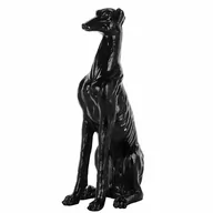 Figurki dekoracyjne - Beliani Beliani Figurka dekoracyjna błyszcząca czerń 80 cm GREYHOUND - miniaturka - grafika 1