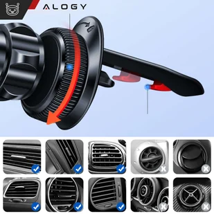Uchwyt samochodowy Alogy MagSafe Airvent car holder do iPhone 14 13 12 do MagSafe na kratkę Czarny - Pozostałe akcesoria do telefonów - miniaturka - grafika 6