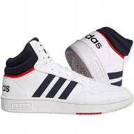 Sneakersy męskie - Buty Męskie Wysokie Adidas Hoops MID Sportowe Lekkie Sneakersy 41 1/3 - miniaturka - grafika 1
