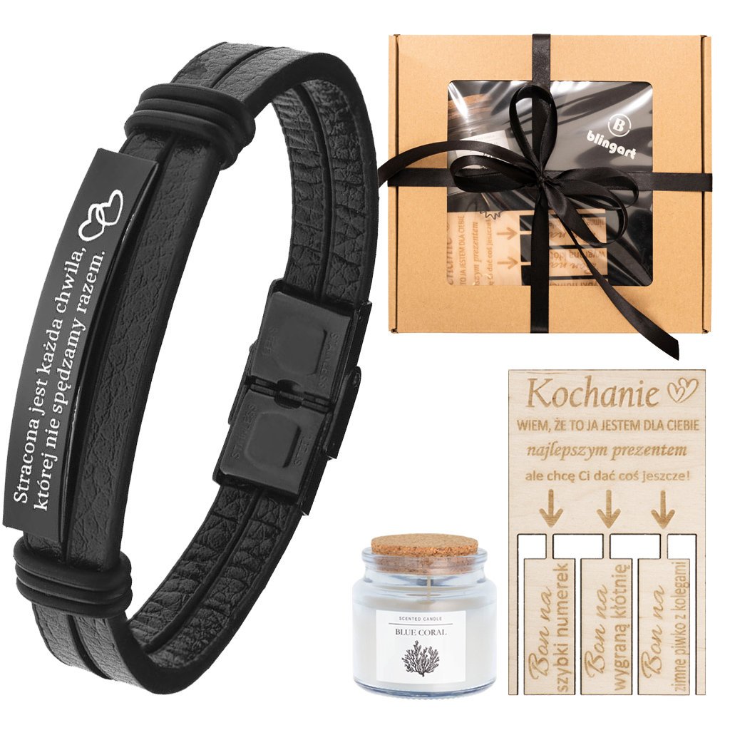BOX PREZENTOWY bransoletka z GRAWEREM kolory świec