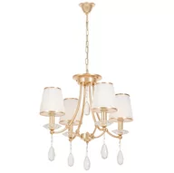 Lampy sufitowe - KLASYCZNY ŻYRANDOL KRYSZTAŁOWY ZŁOTY DOMINNI W4 - miniaturka - grafika 1