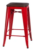 Taborety i hokery - D2.DESIGN Hoker Paris Wood 65cm czerw sosna orzech 94589 - miniaturka - grafika 1