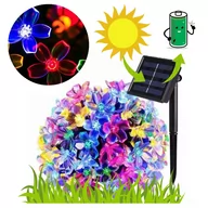 Lampy ogrodowe - Lampki Ogrodowe Solarne Kwiatki 7M 50 Led Multikolor - miniaturka - grafika 1