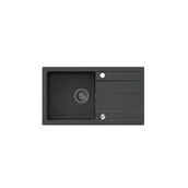 Zlewozmywaki - TOM 111 granitowy czarny  77x44x17,6) + syfon + zaślepka - miniaturka - grafika 1