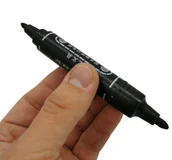 Kredki, ołówki, pastele i pisaki - Marker Permanentny Dwustronny Czarny - miniaturka - grafika 1