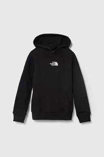 Bluzy dla dziewczynek - The North Face bluza bawełniana dziecięca PO ZUMU HOODIE kolor czarny z kapturem z nadrukiem - grafika 1