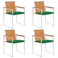 Fotele i krzesła ogrodowe - vidaXL Krzesła ogrodowe z poduszkami, 4 szt., lite drewno akacjowe - miniaturka - grafika 1