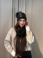 Czapki damskie - Komplet czapka komin Nero Silver - miniaturka - grafika 1