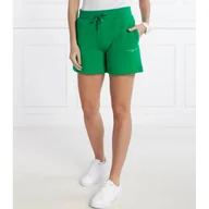 Spodenki damskie - Tommy Hilfiger Szorty 1985 MINI CORP LOGO TERRY SHORTS | Regular Fit - miniaturka - grafika 1