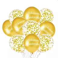 Wieczór panieński i kawalerski - Balony 30Cm Wieczór Panieński Złote Z Konfetti 10 Szt - miniaturka - grafika 1