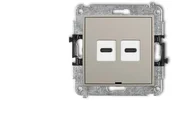 Gniazdka elektryczne - Karlik MINI Mechanizm ładowarki USB podwójnej 2xUSB C, 20W max. taupe 60MCUSBBO-7 - miniaturka - grafika 1