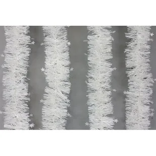 Girlanda małe gwiazdki biała Ø8 cm z aplikacją Ø9,5 cm, 2 m - Ozdoby bożonarodzeniowe - miniaturka - grafika 1