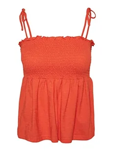 VERO MODA Damska koszulka Vmjeane Singlet Top JRS Ga, spicy orange, XS - Koszulki i topy damskie - miniaturka - grafika 1