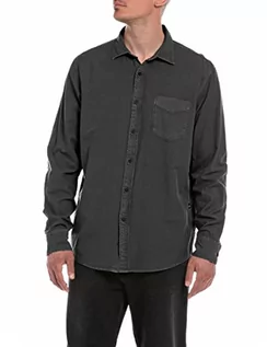 Koszule męskie - Replay Męska koszula M4106, 998 Blackboard, XS, 998 Blackboard, XS - grafika 1