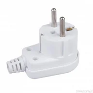 Wtyczki i adaptery - Wtyk kątowy 230v z uziemieniem maclean unischuko 16a 250v biały uniwersalny wtyk mce330 MCE330 - miniaturka - grafika 1