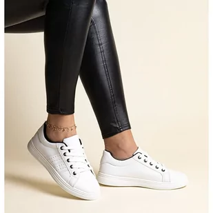 Białe sneakersy eko skóra Cathleen - Trampki damskie - miniaturka - grafika 1