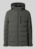 Kurtki męskie - Pikowana kurtka z kapturem i kieszeniami zapinanymi na zamek błyskawiczny - miniaturka - grafika 1