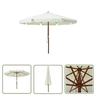 Parasole ogrodowe - The Living Store Parasol ogrodowy na drewnianym słupku - 330 cm - piaskowa biel - Parasol - miniaturka - grafika 1