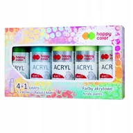 Farby i media malarskie - Farba Akrylowa Zestaw 5 Kolorów X 60 Ml Happy Color - miniaturka - grafika 1