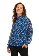 Bluzki damskie - Betty & Co Damska bluzka Canberry, krótka, rękaw 1/1, czarny/niebieski, 38 - miniaturka - grafika 1