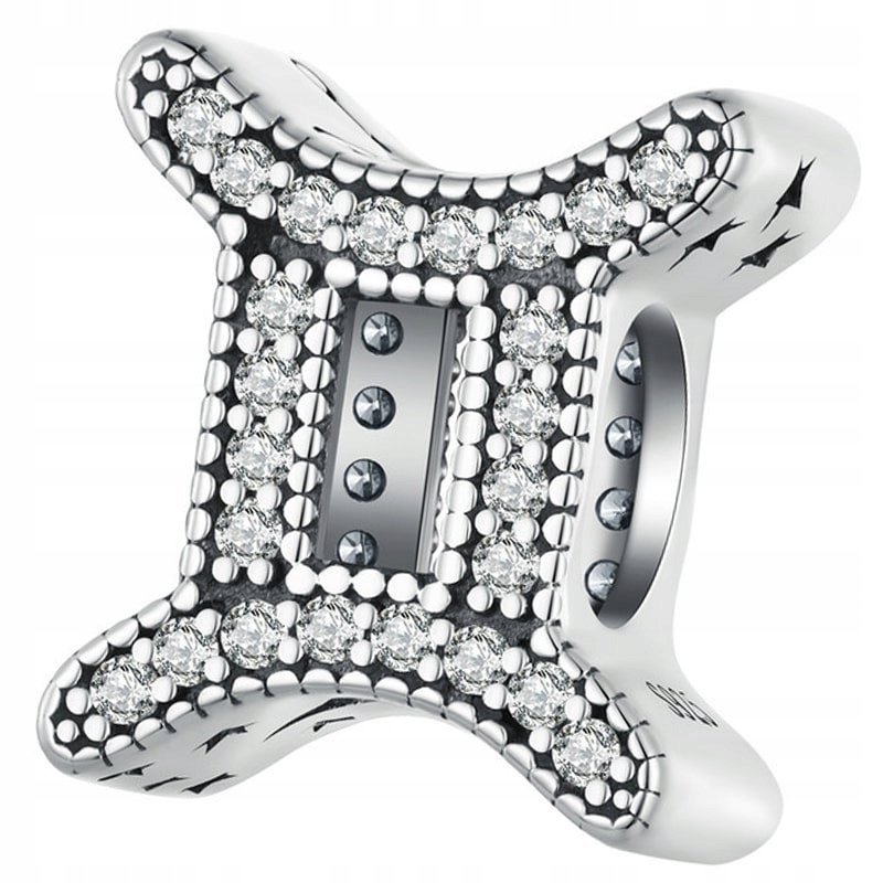 Charms Zawieszka Charms Znak Zodiaku Bliźnięta Srebro 925 Charmsy Trusky