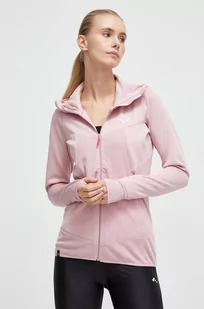 Salewa bluza sportowa Puez Hybrid kolor różowy z kapturem wzorzysta - Bluzy damskie - miniaturka - grafika 1