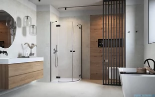 Radaway Essenza Black Pdd kabina 80x90cm szkło przejrzyste 1385002-54-01L/1385001-54-01R - Kabiny prysznicowe - miniaturka - grafika 4