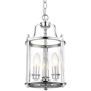 Srebrna wisząca lampa New York z kloszem ze szkła - Oprawy, klosze i abażury - miniaturka - grafika 1