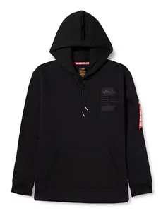ALPHA INDUSTRIES Patch Hoody Lf Sweter męski, 03-czarny, XXL - Swetry męskie - miniaturka - grafika 1