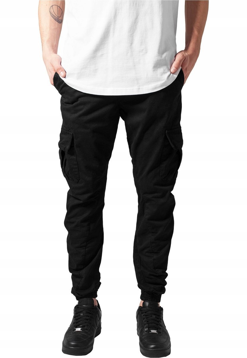 URBAN CLASSICS SPODNIE BOJÓWKI CZARNE CASUAL PLUS SIZE 3XL 7CA