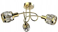 Lampy sufitowe - Lampa wisząca Złota żyrandol Krislamp Nela 3 pł. jak Venus z kryształkami - miniaturka - grafika 1