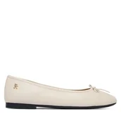 Baleriny - Baleriny Tommy Hilfiger Hilfiger Smooth Lthr Ballet FW0FW09241 Écru - miniaturka - grafika 1