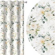 Zasłony - ZASŁONY GOTOWE NA PRZELOTKACH 140x250 PRZELOTKI KWIATY 125 SKRÓCENIE W CENIE - miniaturka - grafika 1