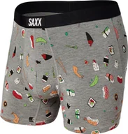 Majtki męskie - SAXX Bokserki męskie SAXX VIBE BOXER BRIEF GREY SUSHI DOOBIE DOO S - miniaturka - grafika 1