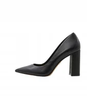 Czółenka - ALDO CZÓŁENKA DAMSKIE CZARNE ZE SKÓRY NATURALNEJ NA SŁUPKU 41 I1D - miniaturka - grafika 1