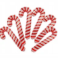 Balony i akcesoria - Balon Foliowy Świąteczny Boże Narodzenie Laska Lizak CZERWONY 35*82cm 6 szt. - miniaturka - grafika 1