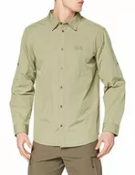 Koszule męskie - Jack Wolfskin Męska koszula Lakeside Roll-up zielony khaki L - miniaturka - grafika 1