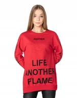 Bluzy damskie - Długa Duża Bluza Oversize Damska Tunika 4563-1 XL - miniaturka - grafika 1