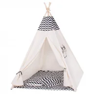 Namioty i tipi dla dzieci - SPRINGOS Namiot Tipi dla dzieci wigwam czarny w zygzaki XXL TIP02 - miniaturka - grafika 1