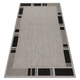DYWAN SZNURKOWY SIZAL FLOORLUX 20195 srebrny / CZARNA szary 120x170 cm - Dywany - miniaturka - grafika 1