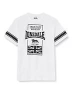 Koszulki męskie - Lonsdale Męski T-shirt Charmouth, biały/czarny, S - miniaturka - grafika 1
