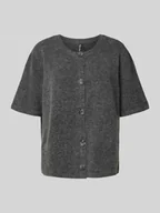 Swetry damskie - Kurtka z dzianiny o kroju regular fit z krótkim rękawem model ‘JIKO’ - miniaturka - grafika 1