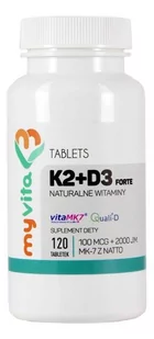 MyVita witamina K2 MK 7 100mcg+D3 2000IU 120t M694 - Witaminy i minerały - miniaturka - grafika 1
