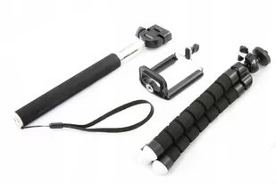 XREC Selfie stick Zestaw Selfie 3w1 Statyw Elastyczny Wysięgnik Uchwyt Na Telefon Sartfon SB3044 - Selfie stick - miniaturka - grafika 1
