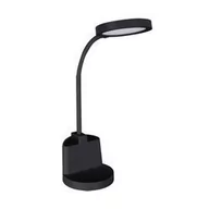Lampy stojące - Czarna lampka biurkowa LED z przybornikiem 8W SMD LED 8243 - miniaturka - grafika 1