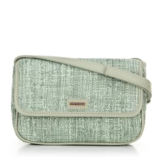 Pleciona crossbody z klapą mała zielona - Torebki damskie - miniaturka - grafika 1