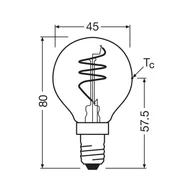 Żarówki LED - OSRAM LED Vintage P40 E14 4,9W 922 Spiral Filament złoty ściemniany - miniaturka - grafika 1